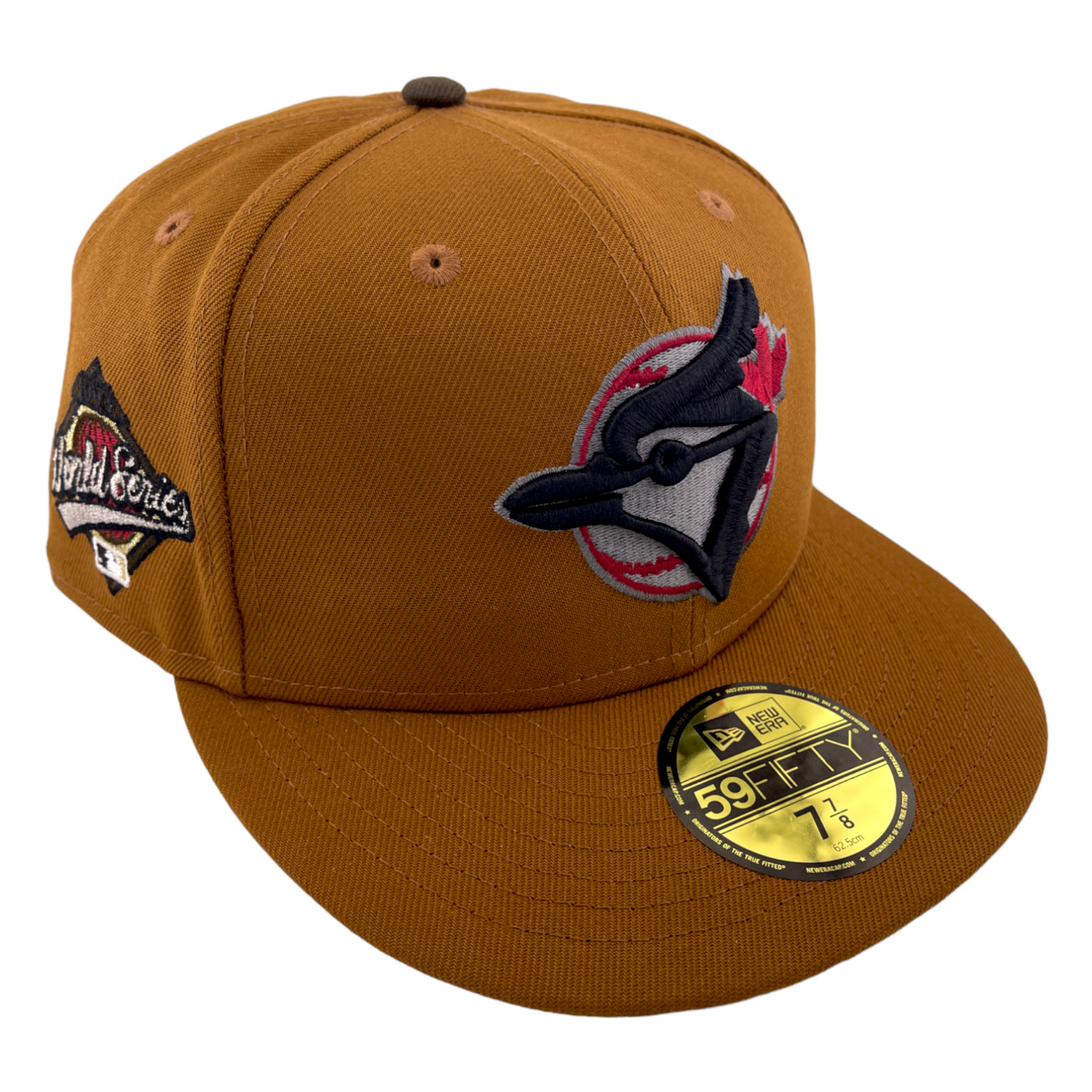 New Era Toronto Blue Jays 1993 World Series Patch Tan Toast Pack 59FIFTY Hat Cap