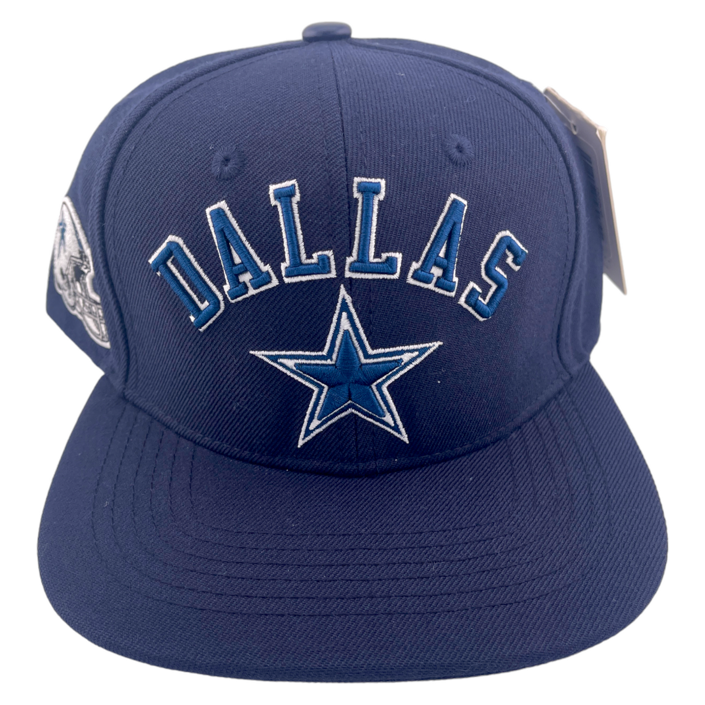 Pro Standard Dallas Cowboys Helmet Patch Stacked Logo NFL Navy Blue Snapback Hat Cap