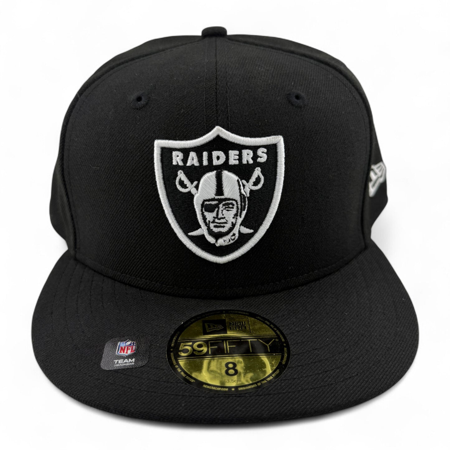 New Era Las Vegas Raiders NFL Team Basic Black 100% Wool 59Fifty Fitted Hat Cap