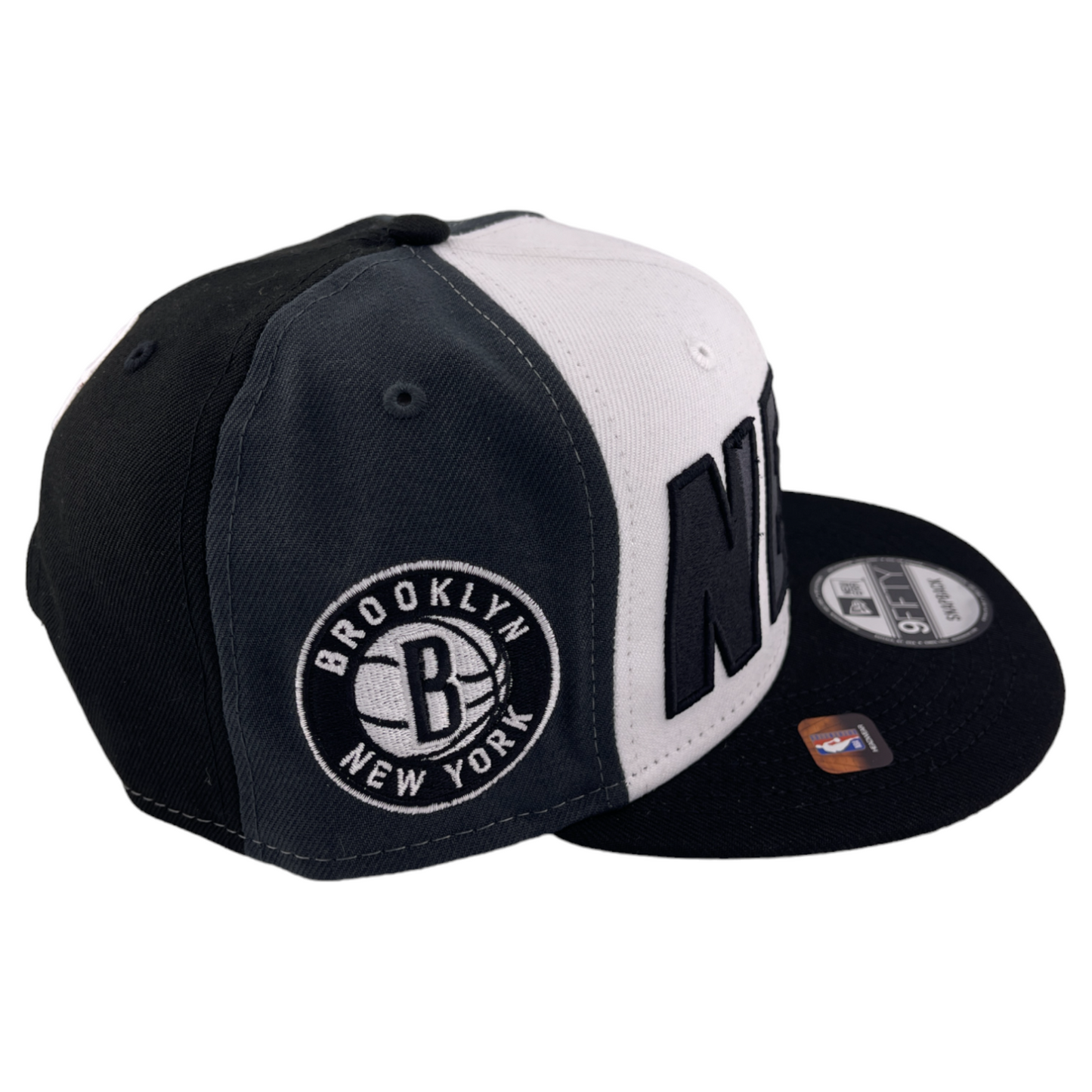 New Era Brooklyn Nets Back Half Black/White/Gray UV NBA 9FIFTY Snapback Hat Cap