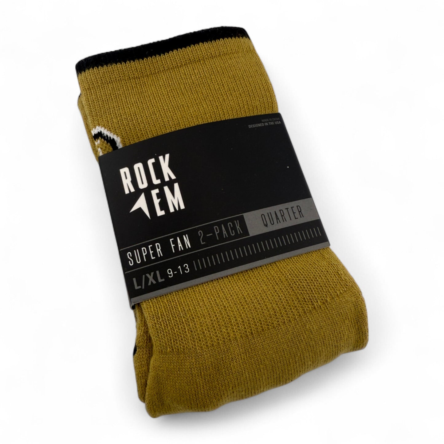 2-PACK Rock 'Em Socks University of Central Florida Knights Super Fan Size L/XL