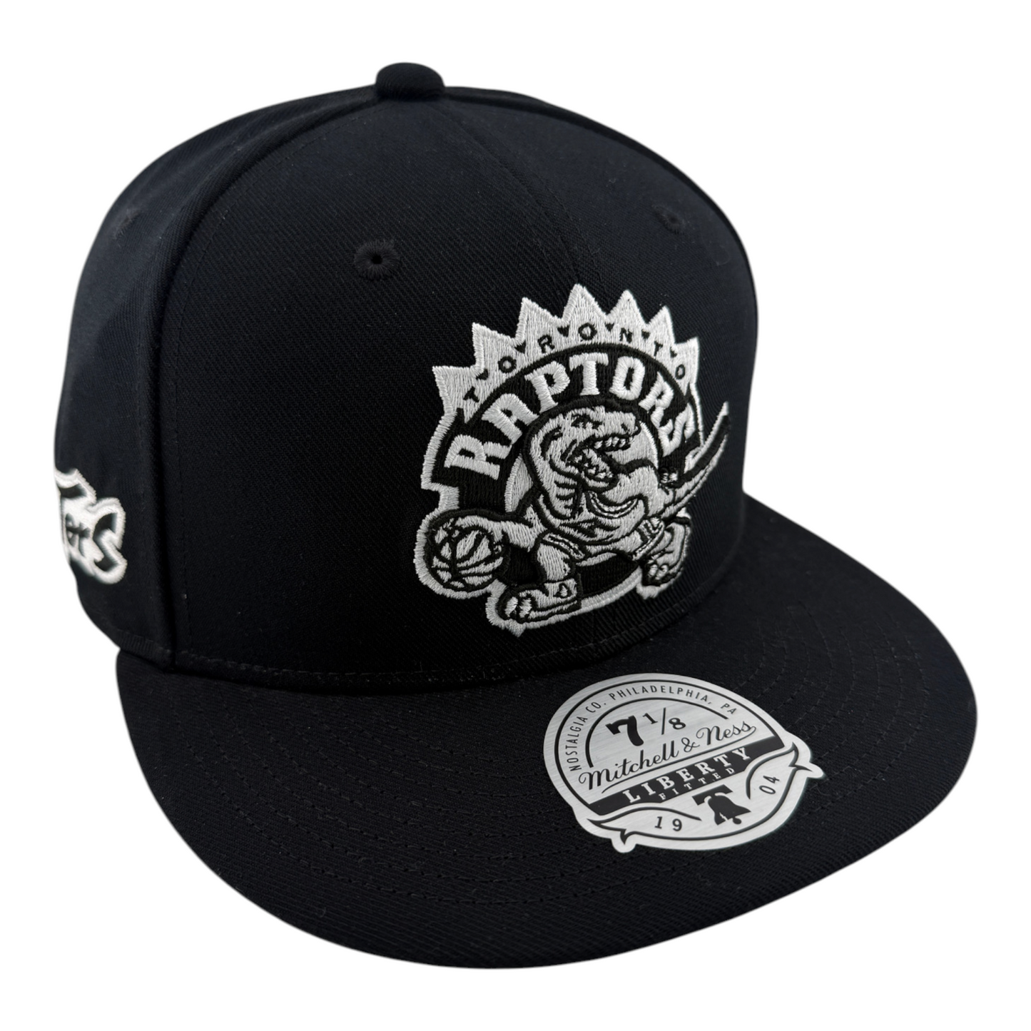Mitchell & Ness Toronto Raptors NBA Two Tonal Black/White Liberty Fitted Hat