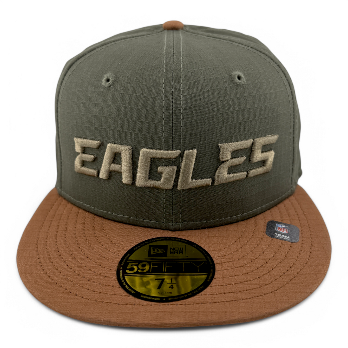 New Era Philadelphia Eagles NFL Ripstop Olive Superbowl 59Fifty Fitted Hat Cap