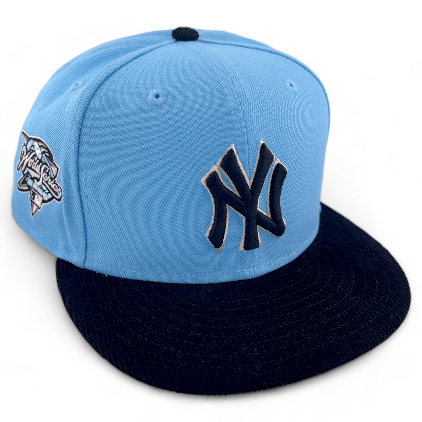 New Era New York Yankees 50th Patch Black Corduroy Visor 59FIFTY Fitted Hat Cap