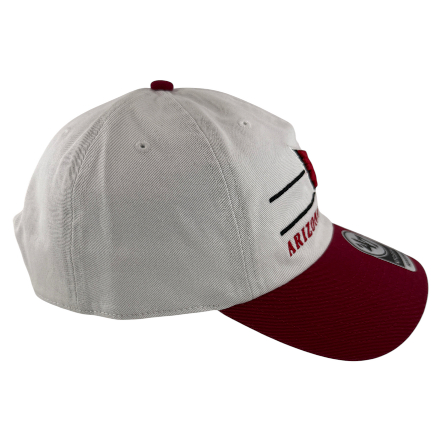 '47 Brand Arizona Cardinals NFL White/Red Logo Clean Up Adjustable Dad Hat Cap