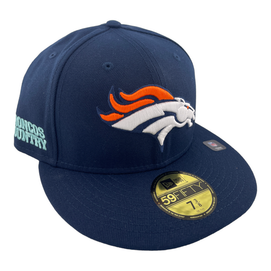 New Era Denver Broncos Country AFC Under Visor Logo Teal UV 59FIFTY Fitted Hat Cap