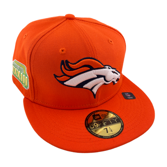 New Era Denver Broncos Super Bowl XXXIII Orange/Lime Green UV 59Fifty Fitted Hat Cap