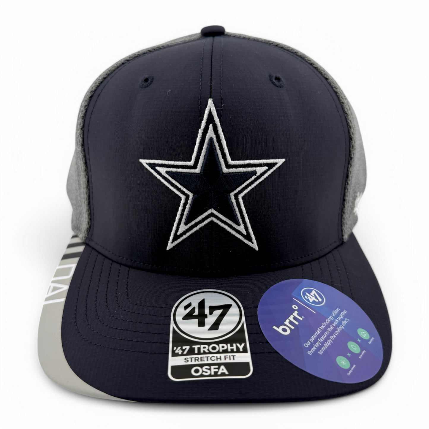 '47 Brand Dallas Cowboys NFL brrr° Trophy Sport Mesh Back Stretch Fit Hat Cap