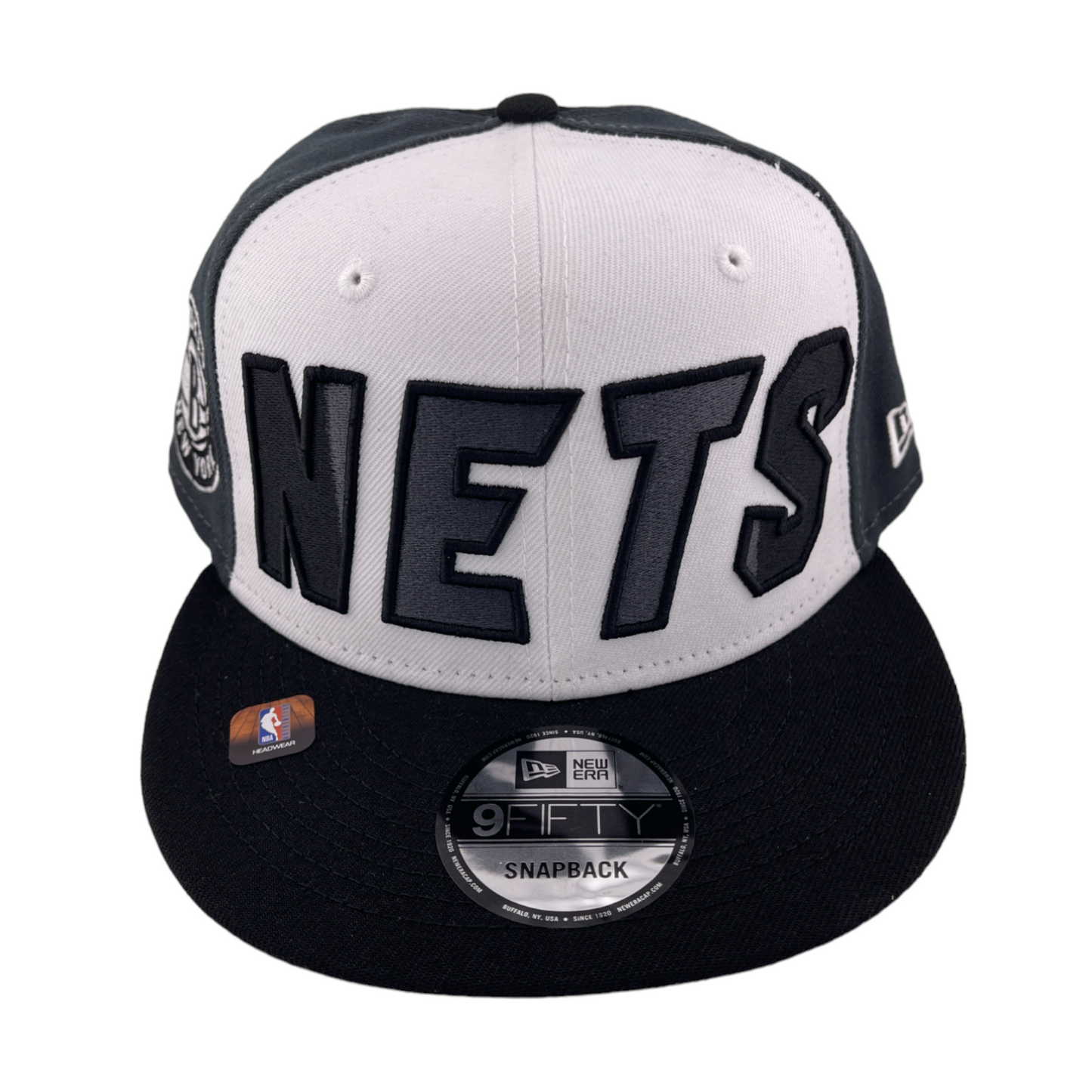 New Era Brooklyn Nets Back Half Black/White/Gray UV NBA 9FIFTY Snapback Hat Cap