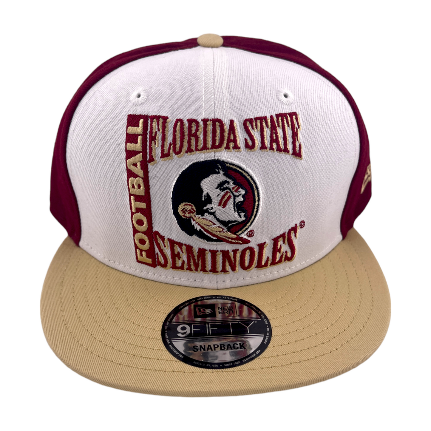 New Era Florida State Seminoles Retro Logo Maroon/White Tan 9FIFTY Snapback Hat Cap