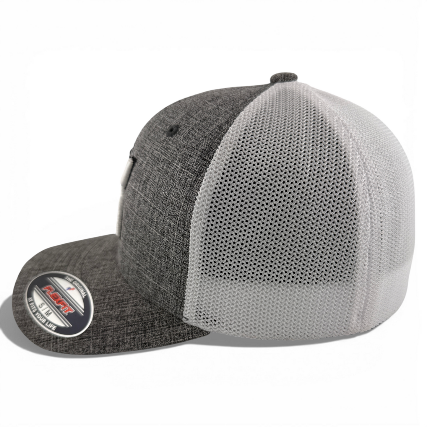 Hooey Caymen Heather Grey/White Mesh Back Trucker Stretch Flex Fitted Hat Cap