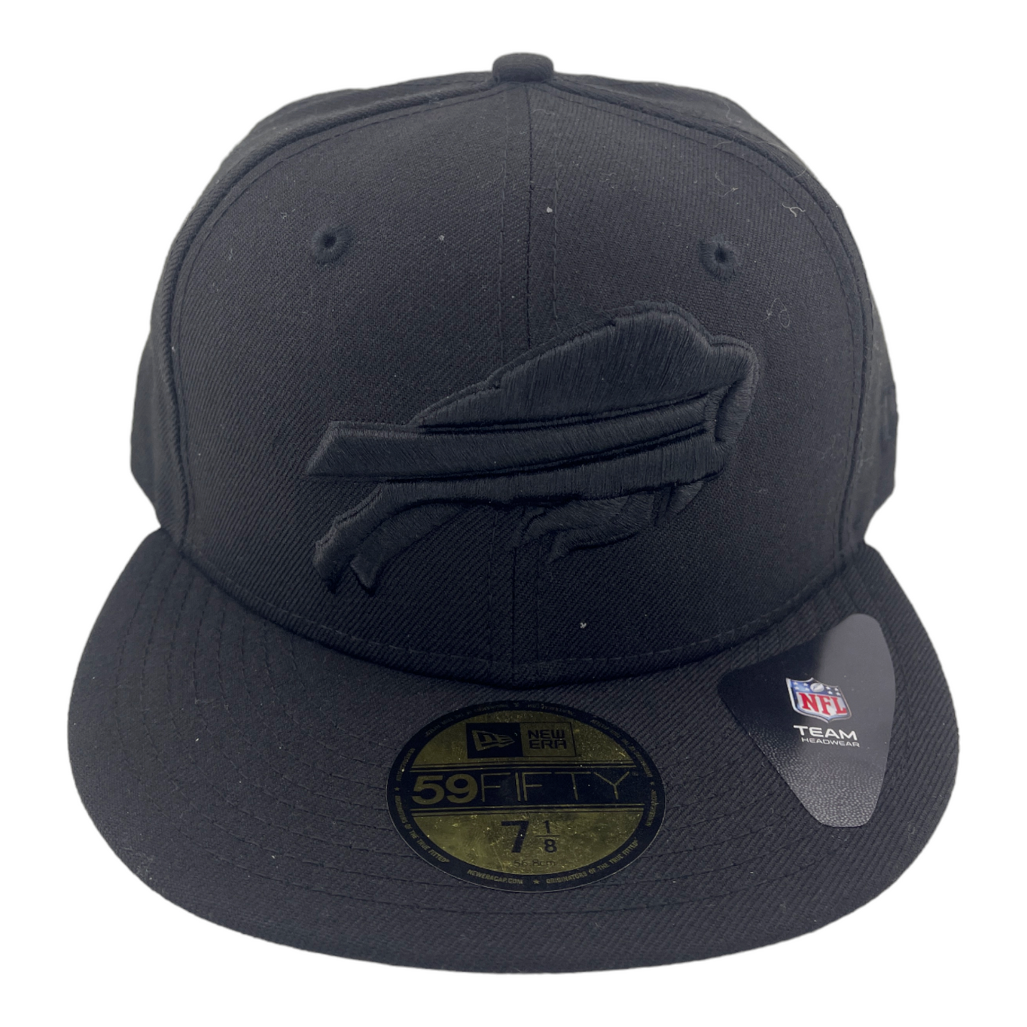 New Era Buffalo Bills All Blacked Out Logo Black/Grey UV 59FIFTY Fitted Hat Cap