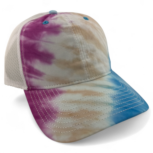 The Game GB470 Pastel Tie Dye Trucker Mesh Back Snapback Adjustable Dad Hat Cap