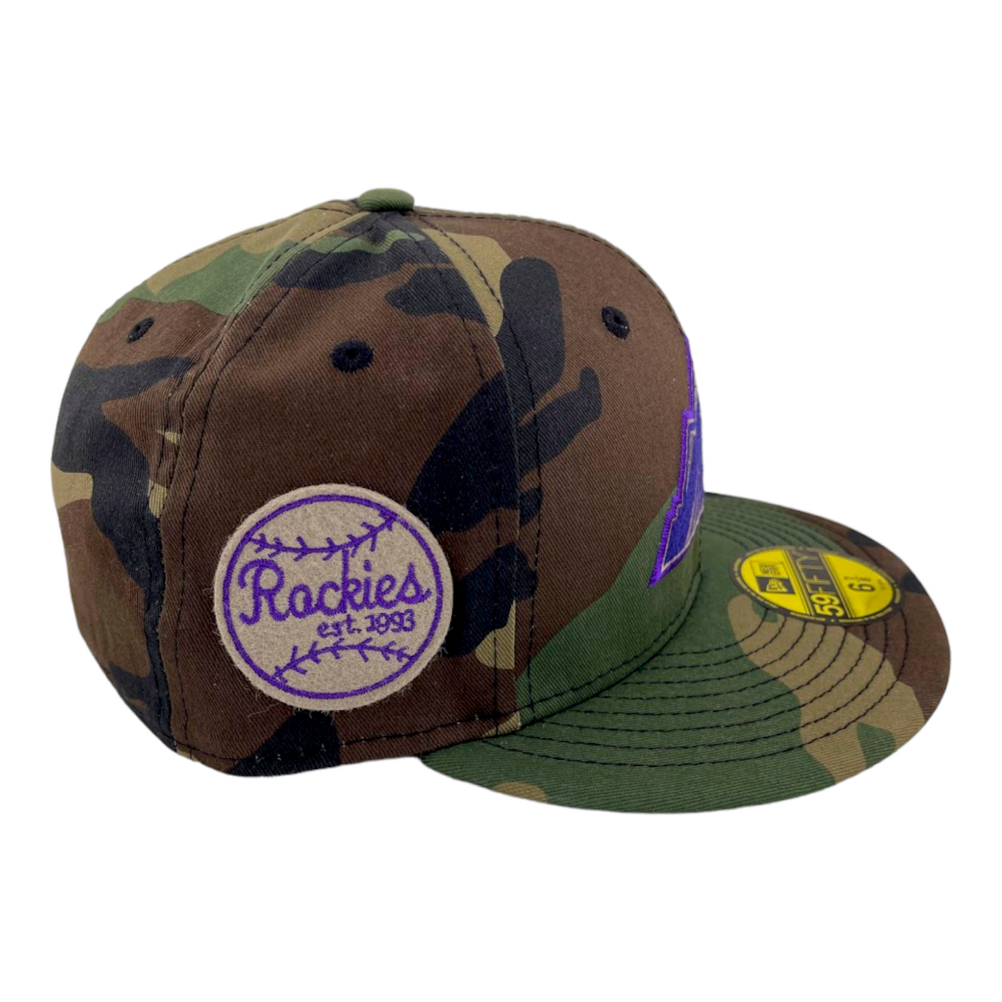 New Era Colorado Rockies Felt Patch Camo Camouflage Green UV 59FIFTY Hat Cap