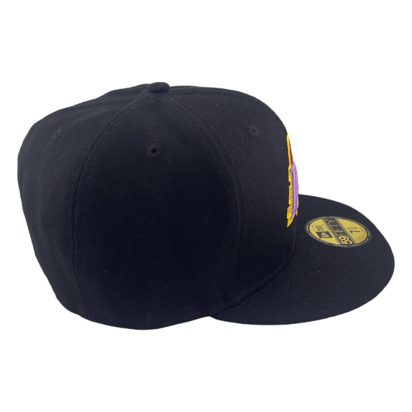 New Era Los Angeles Lakers Retro Logo NBA Black/Burgundy UV 59Fifty Fitted Hat Cap