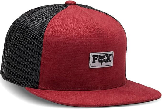 Fox Racing F-Head-X Boxed Patch Red Mesh Back Trucker Snapback Adjustable Hat