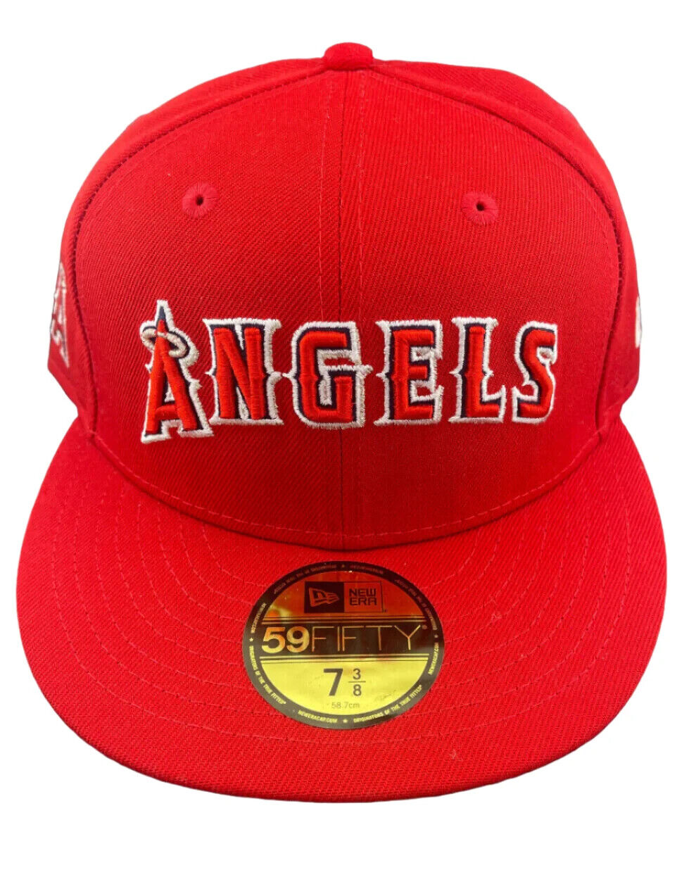 New Era Los Angeles Angels MLB Wordmark Red Script Logo 59FIFTY Fitted Hat Cap