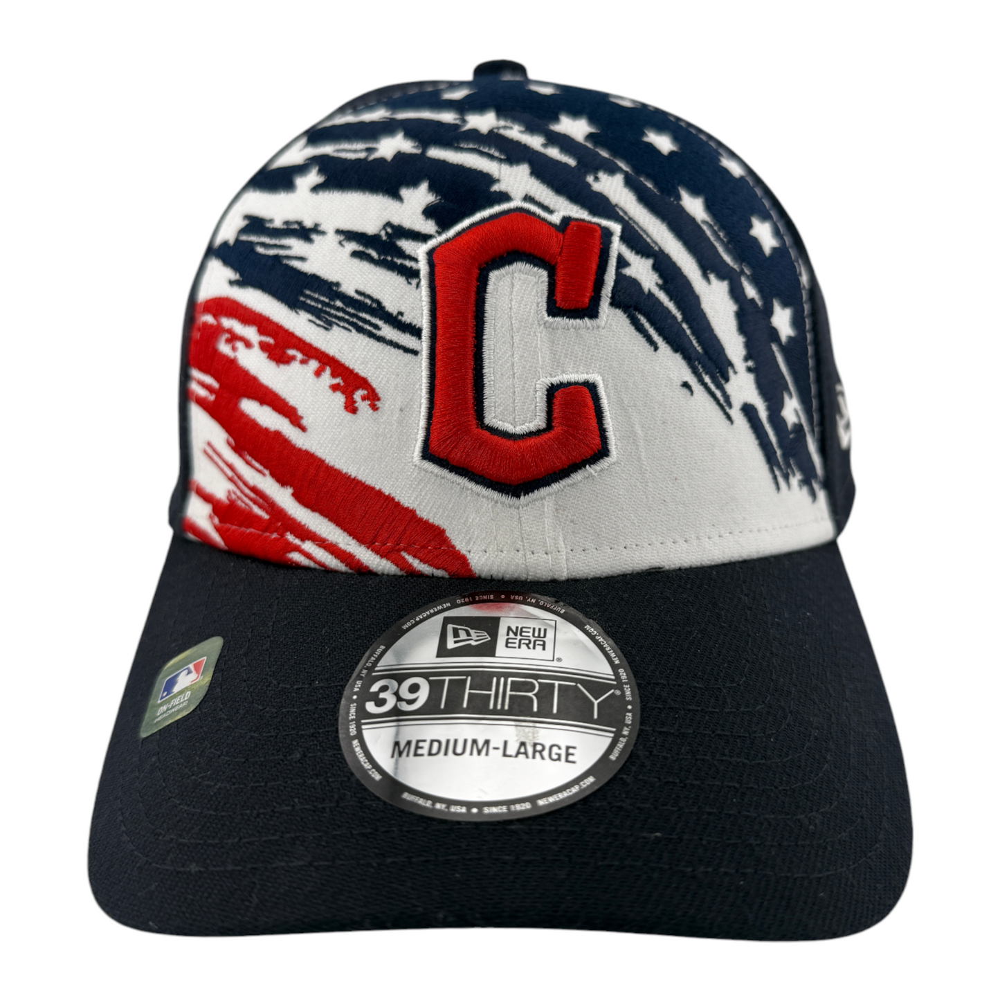 New Era Cleveland Guardians MLB 2022 4th of July Flag 39Thirty Flex Fit Hat Cap