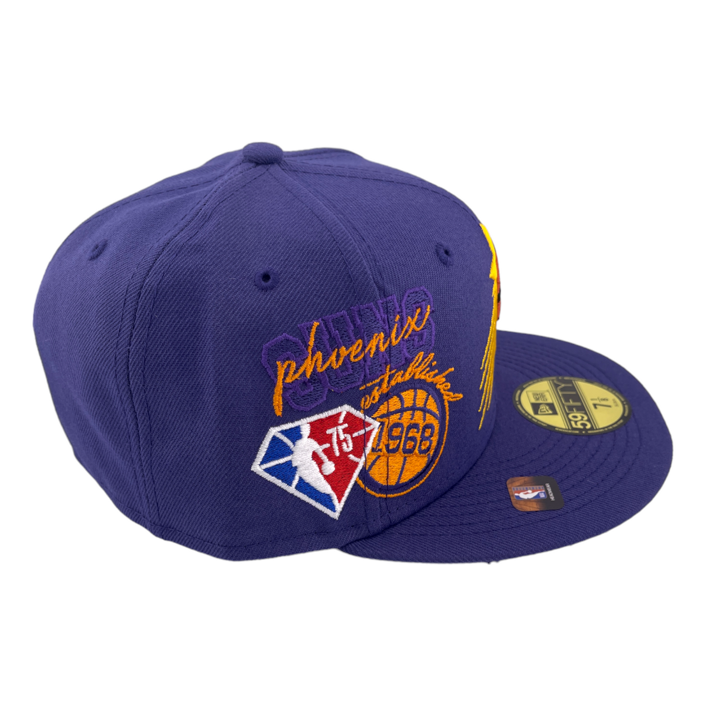 New Era Phoenix Suns Back Half 75th Patch Purple/Grey UV 59Fifty Fitted Hat Cap