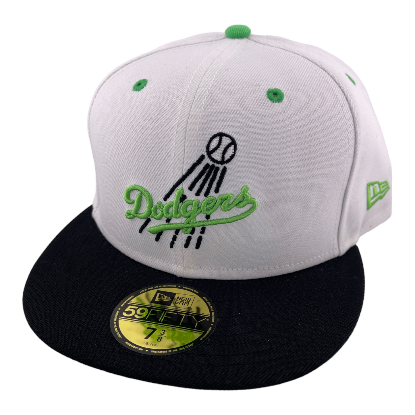 New Era Los Angeles Dodgers MLB Lime Green/White Pack 59Fifty Fitted Hat Cap