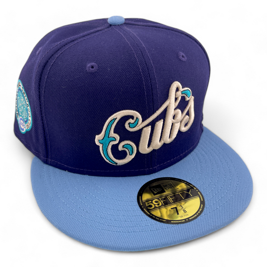 New Era Chicago Cubs MLB Wrigley Field Patch Purple Sky Pack 59Fifty Fitted Hat