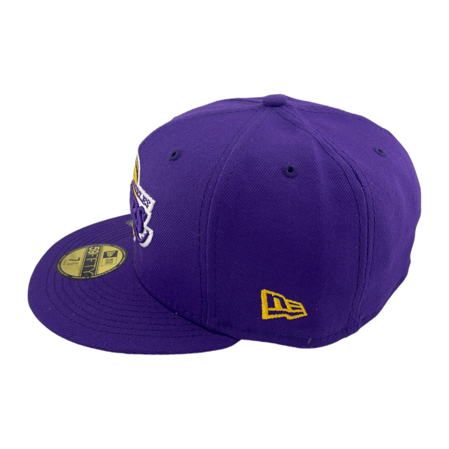 New Era Los Angeles Lakers Back Half 75th Patch Purple/Grey 59Fifty Fitted Hat Cap