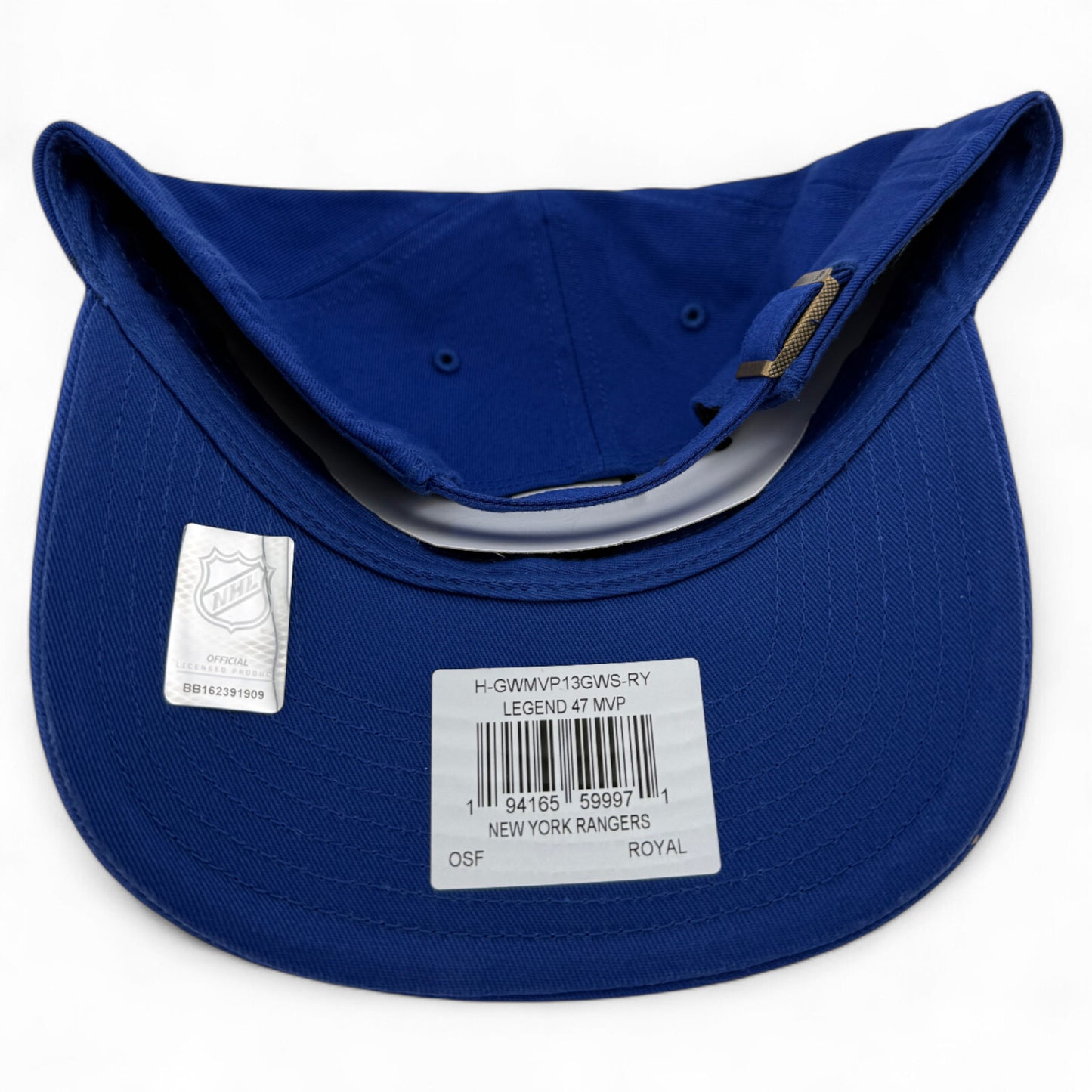 '47 Brand New York Rangers NHL Legend Logo Blue MVP Adjustable Back Hat Cap