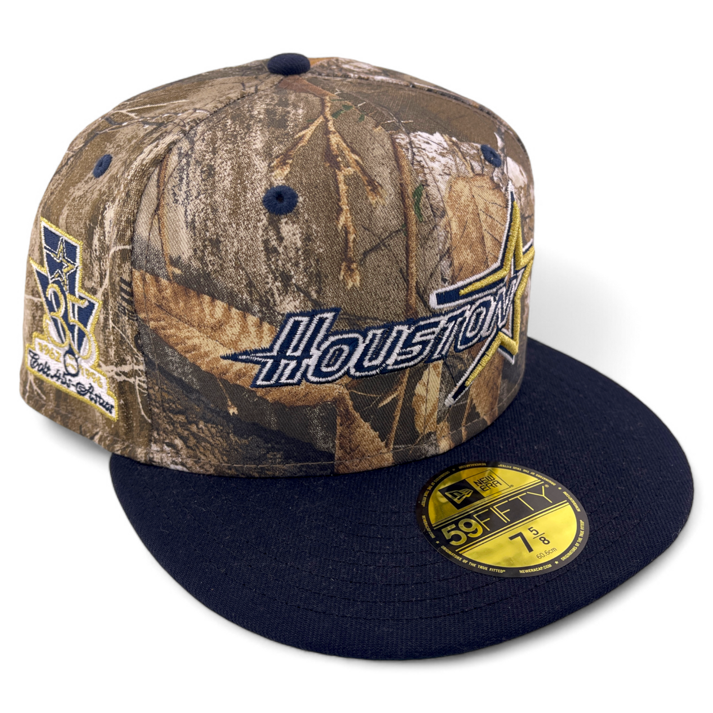 New Era Houston Astros MLB Real Tree Camouflage 35 Year Patch 59FIFTY Fitted Hat