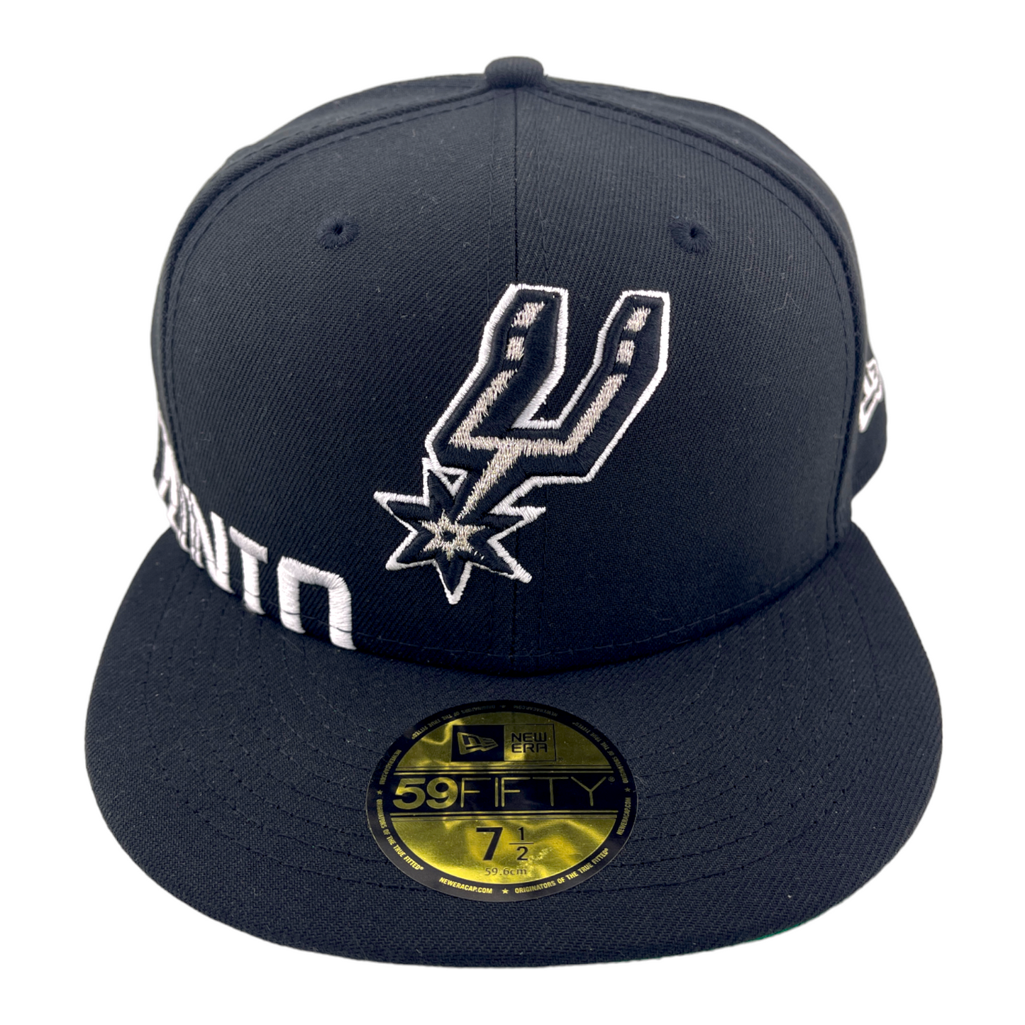 New Era San Antonio Spurs Side Split Text Black/Green UV 59Fifty Fitted Hat Cap