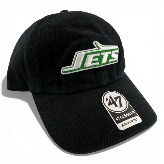 '47 Brand New York Jets NFL Team Basic Black Clean Up Adjustable Dad Hat Cap