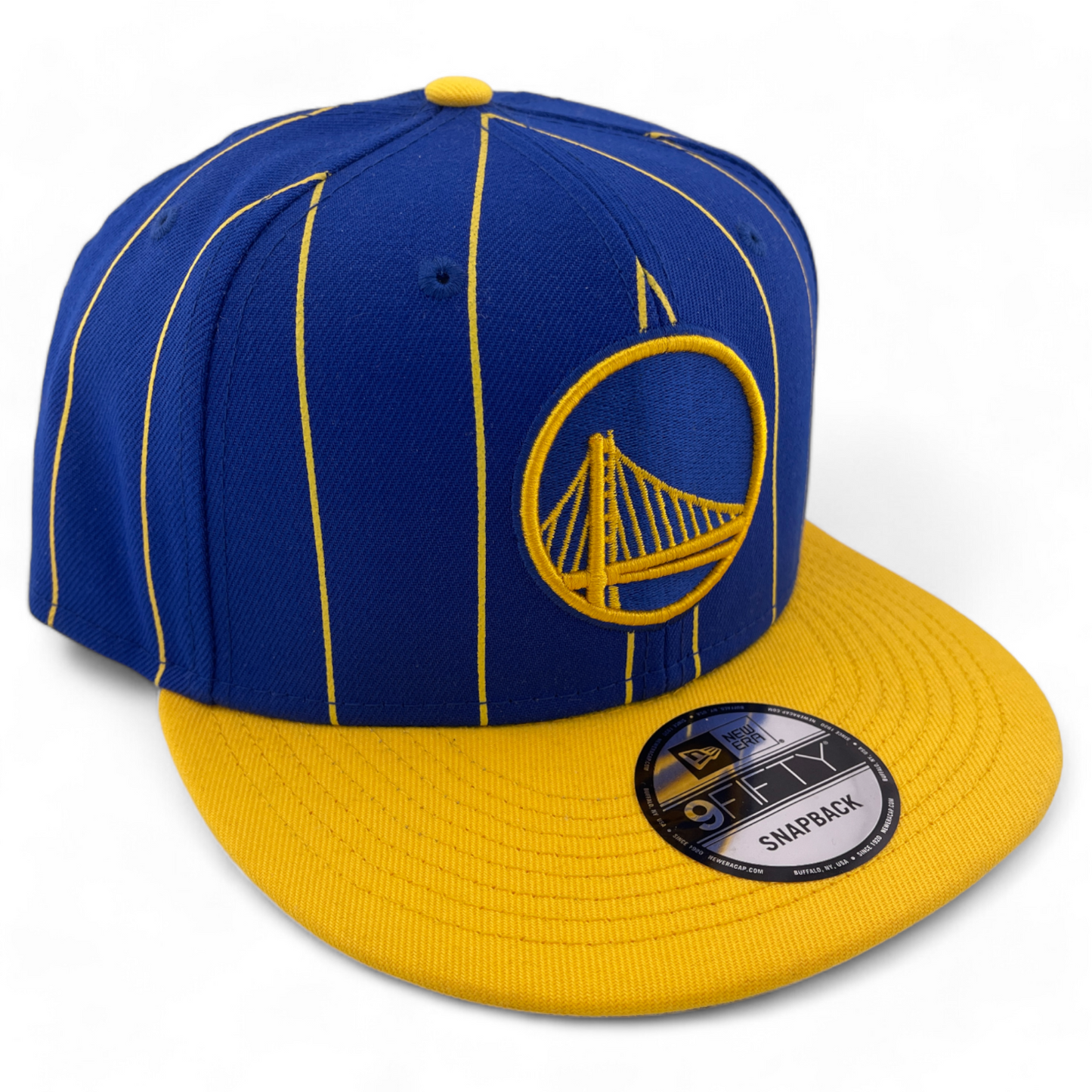 New Era Golden State Warriors NBA Vintage Pinstripe Birdcage 9Fifty Snapback Hat