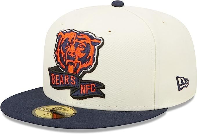 New Era Chicago Bears 2022 Sideline NFL Cream 59FIFTY Fitted Hat Cap