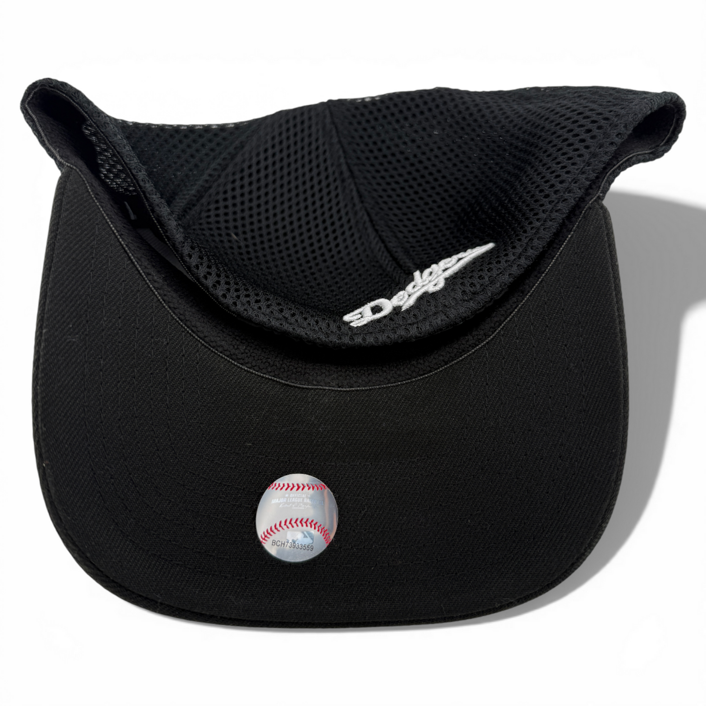 New Era Los Angeles Dodgers MLB Black White Logo Neo Mesh 39Thirty Flex Fit Hat