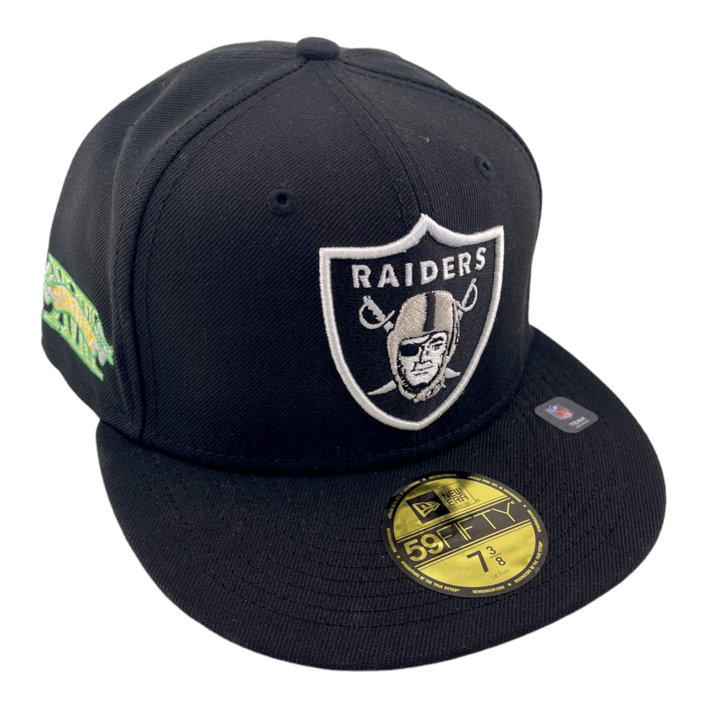 New Era Las Vegas Raiders Super Bowl XVIII Black/Green UV 59Fifty Fitted Hat Cap