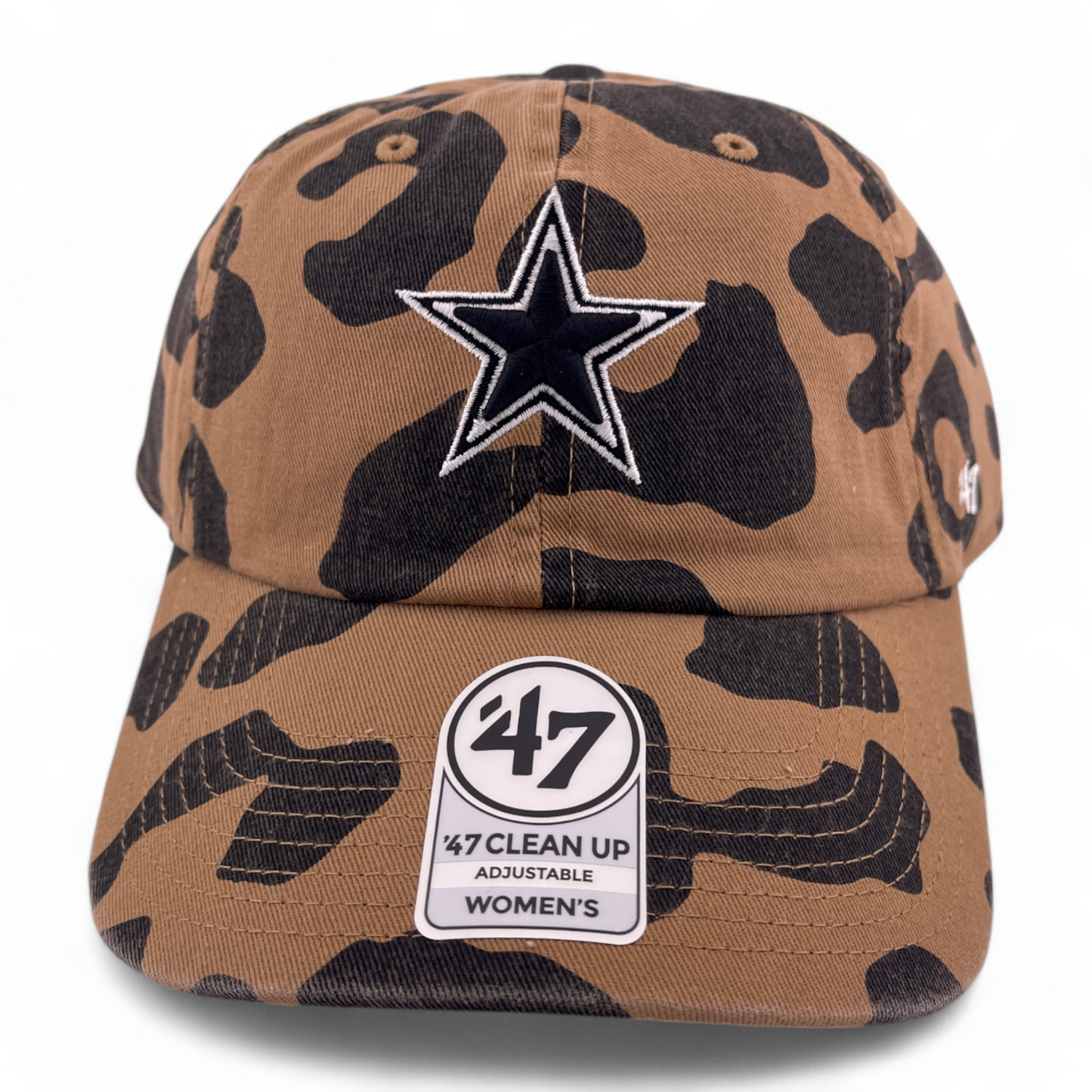 '47 Brand Dallas Cowboys Brown Camo Rosette Women's Clean Up Adjustable Dad Hat