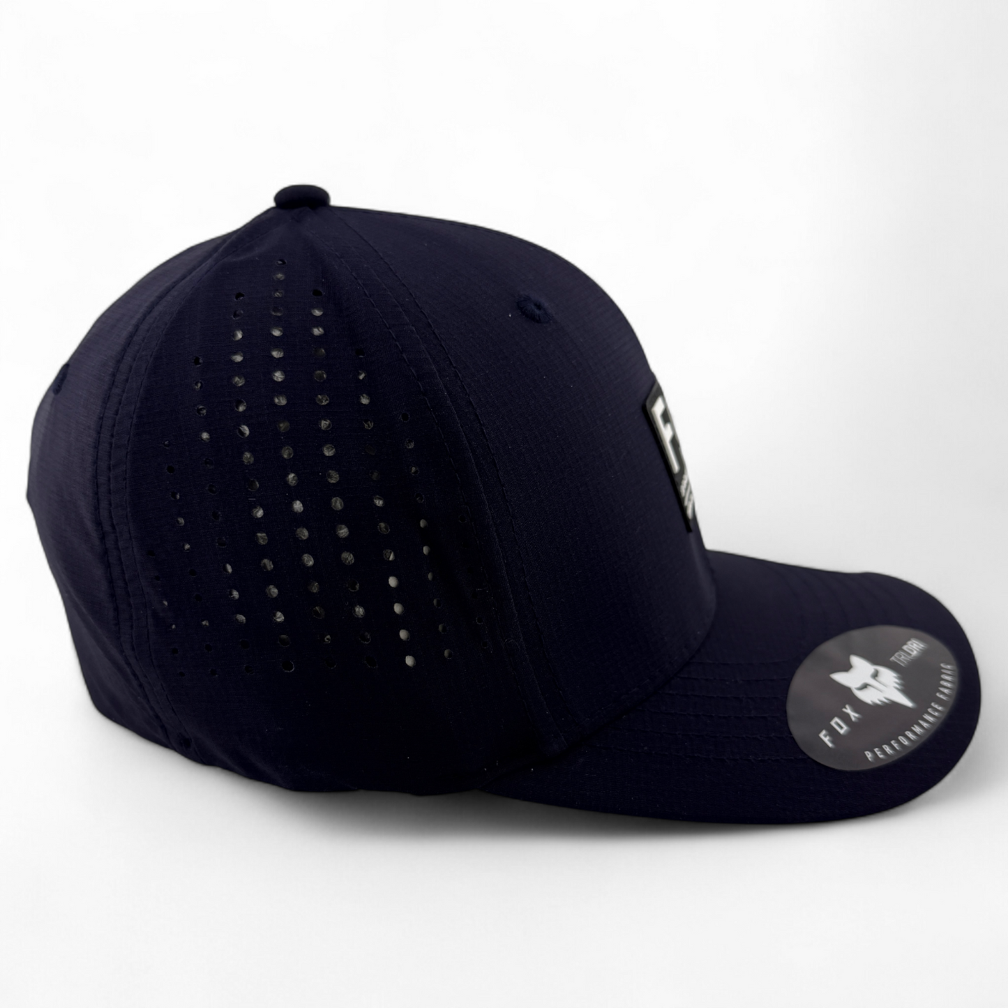Fox Racing Non Stop Tech Navy Blue Sport Mesh Wicking Stretch Flex Fit Hat Cap