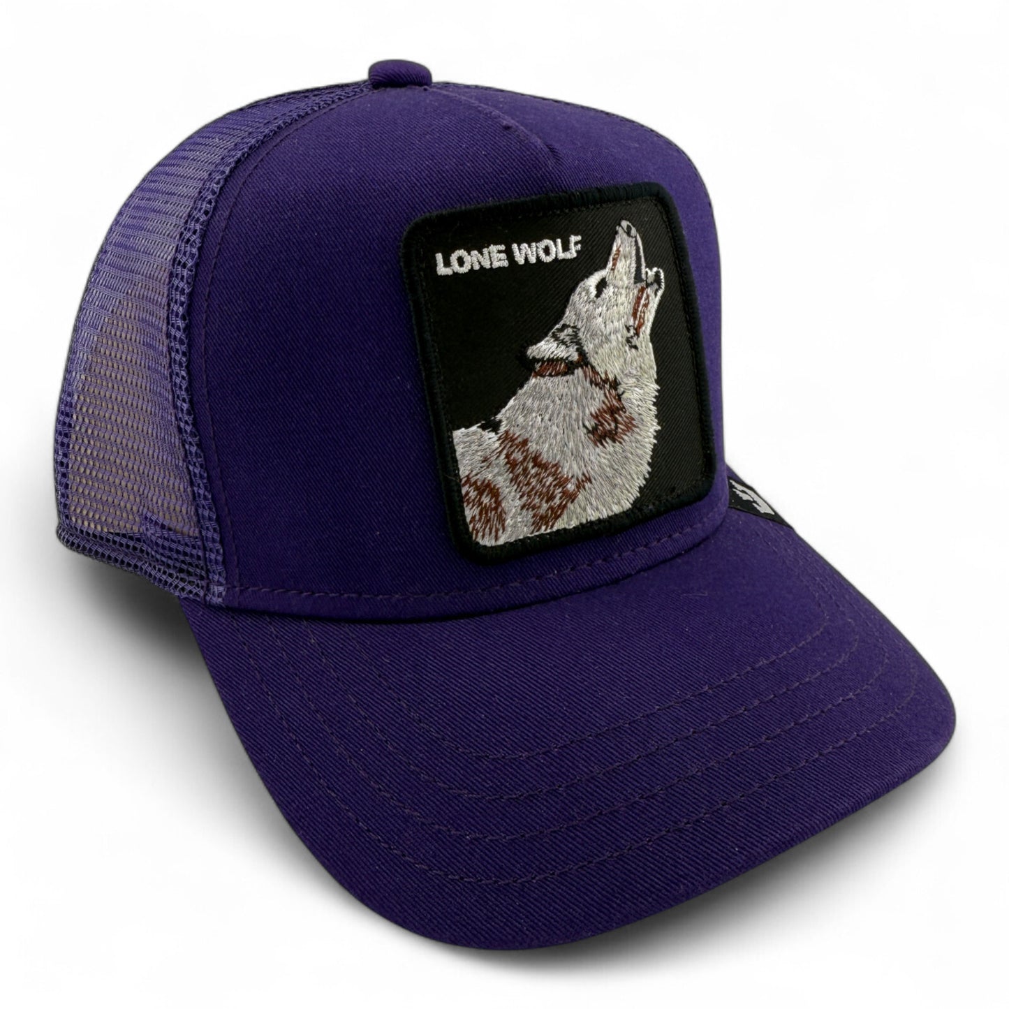 Goorin Bros Lone Wolf Lil Lobo The Farm Purple Trucker Adjustable Snapback Hat