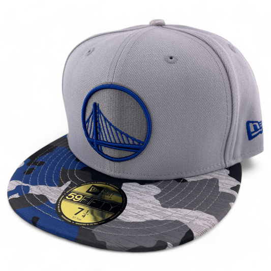 New Era Golden State Warriors NBA Active Color Camo Visor 59Fifty Fitted Hat Cap