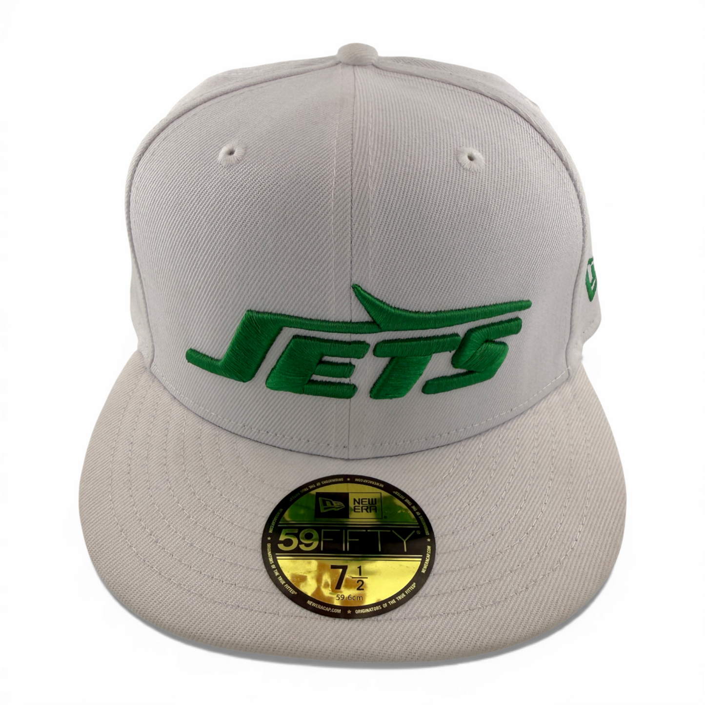 New Era New York Jets NFL Team Classic White Green Logo 59Fifty Fitted Hat Cap