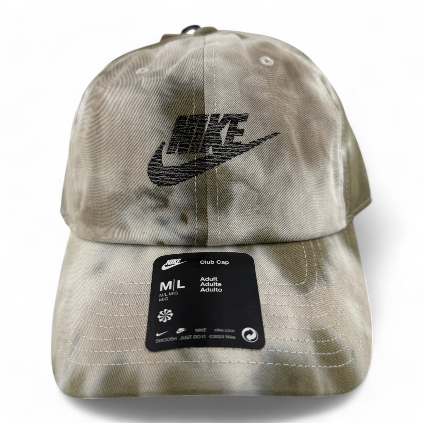 Nike Club Cap Dri-Fit Khaki Camo Faded Adjustable Unstructured Dad Hat Cap M/L