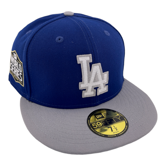 New Era Los Angeles Dodgers 2020 World Series Letterman Back Grey UV 59FIFTY Hat Cap