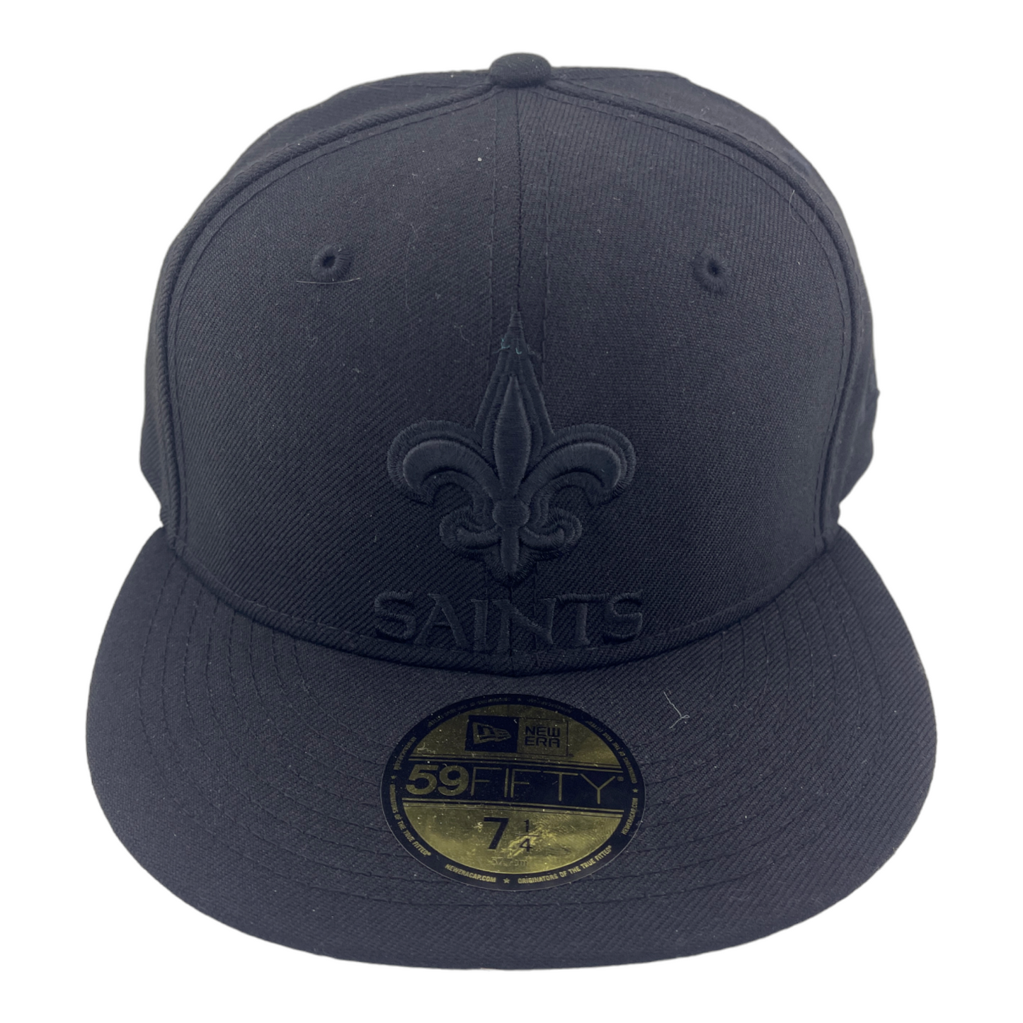 New Era New Orleans Saints All Blacked Out Logo Black/Grey UV 59FIFTY Fitted Hat Cap