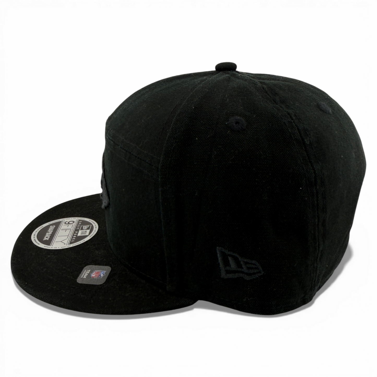 New Era Kansas City Chiefs NFL All Black Split Panel Canvas 9Fifty Snapback Hat