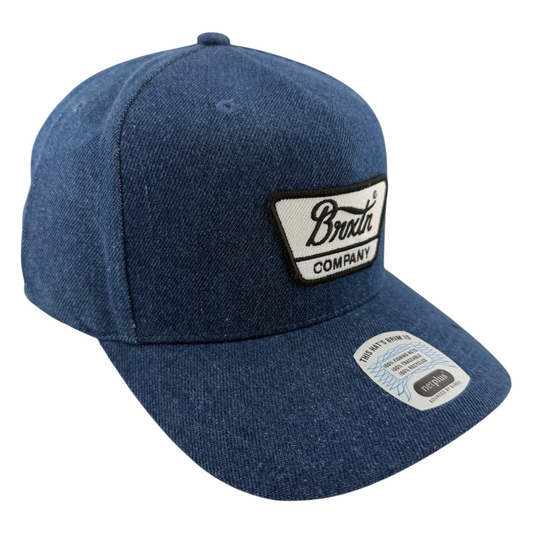 Brixton Company Linwood C Netplus Denim Rinse Jean Snapback Adjustable Hat Cap