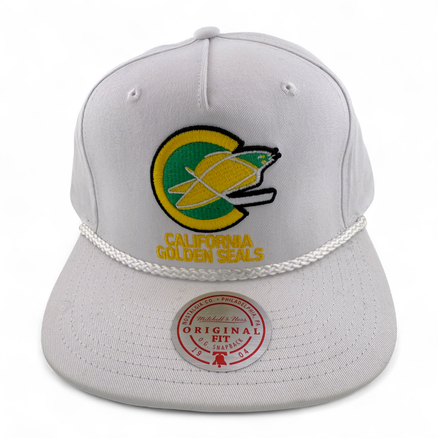 Mitchell & Ness California Golden Seals NHL Rope A-Frame Snapback Adjustable Hat