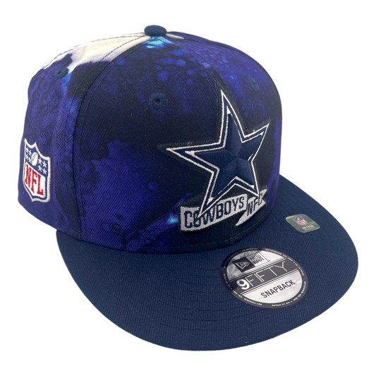 New Era Dallas Cowboys 2022 Sideline Ink Dye NFL Blue/White 9FIFTY Snapback Hat Cap