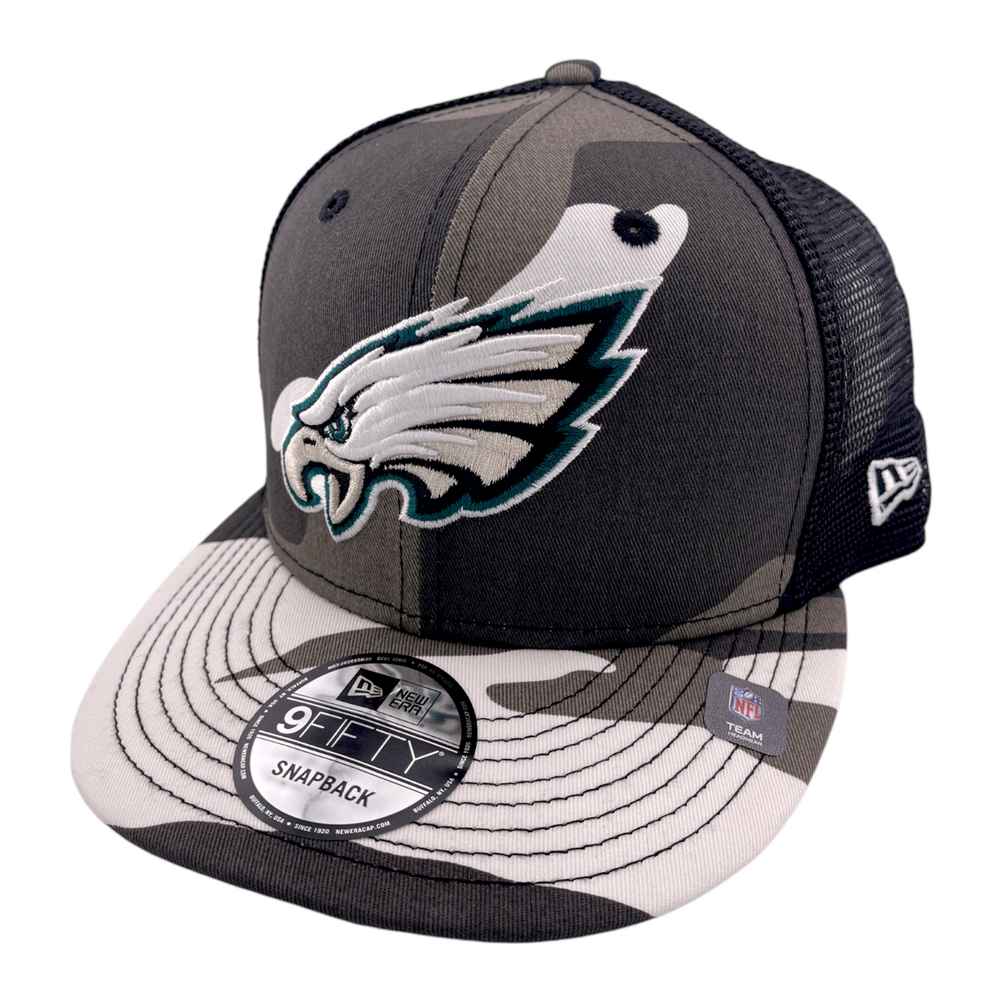 New Era Philadelphia Eagles NFL White Camo 9FIFTY Mesh Back Snapback Hat Cap