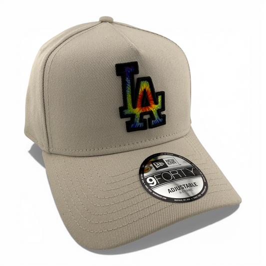 New Era Los Angeles Dodgers Stone Tie Dye A-Frame 9Forty Snapback Adjustable Hat