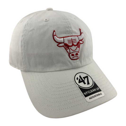 '47 Brand Chicago Bulls NBA White Noise Clean Up Strapback Adjustable Dad Hat
