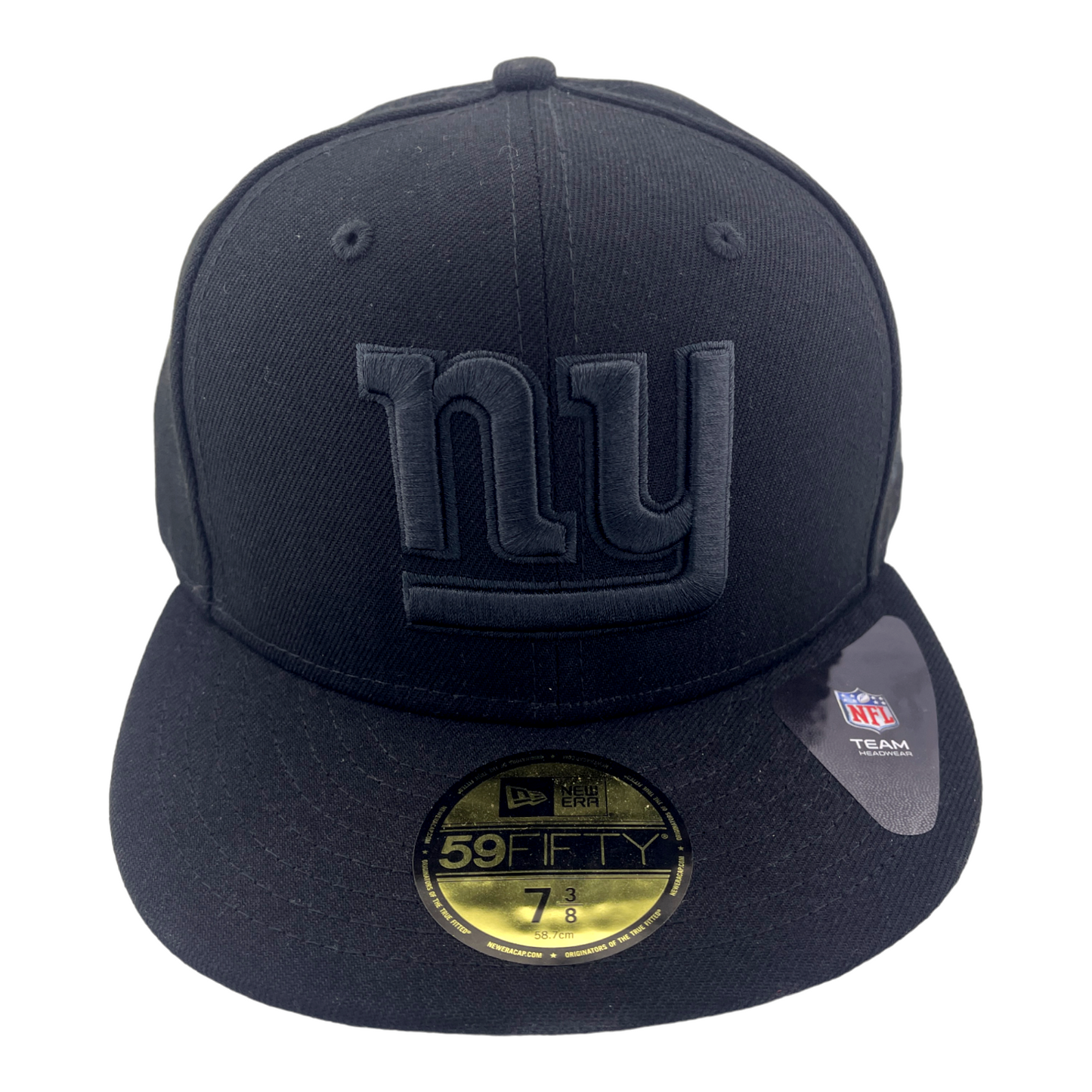 New Era New York Giants All Blacked Out Logo Black/Grey UV 59FIFTY Fitted Hat Cap